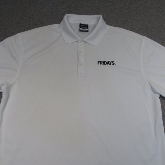 Nike Golf Mens Polo Large White Dri-Fit TGIF Fridays Spell Out Preppy Shirt - Picture 2 of 9